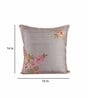 Grey Floral Jacquard 16 x 16 Inches Embroidered Cushion Covers (Set of 2)
