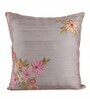 Grey Floral Jacquard 16 x 16 Inches Embroidered Cushion Covers (Set of 2)