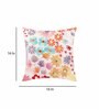 Off White Floral Blended Linen 16 x 16 Inches Embroidered Cushion Covers (Set of 2)