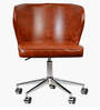 Guldev Leatherette Guest Chair In Tan Colour