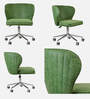 Guldev Leatherette Guest Chair In Green Colour