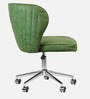 Guldev Leatherette Guest Chair In Green Colour