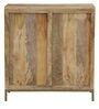 Gulmohar Solid Wood Cabinet in Natural & Gold Finish
