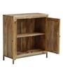 Gulmohar Solid Wood Cabinet in Natural & Gold Finish
