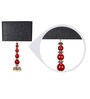 Gum Balls Red Black Fabric Shade Table Lamp with Red Base