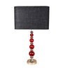 Gum Balls Red Black Fabric Shade Table Lamp with Red Base