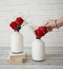 Gwen White Iron (Pack of 2) Vases