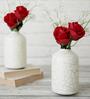 Gwen White Iron (Pack of 2) Vases