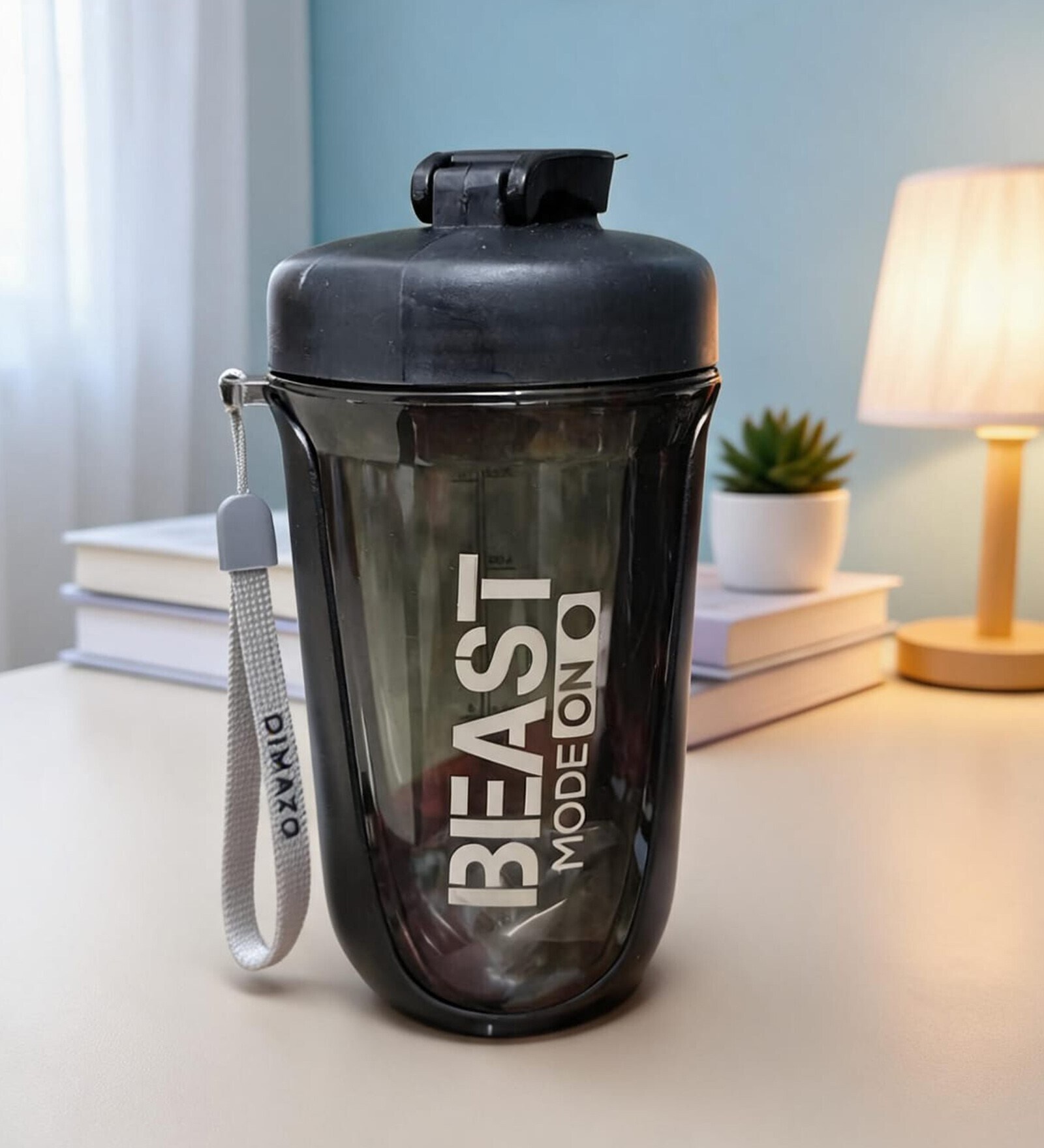 Black Gym Protein Shaker Water Bottle, 600 ml