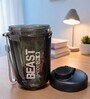 Black Gym Protein Shaker Water Bottle, 600 ml