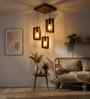 Gyro Brown Solid Wood Cluster Hanging Light