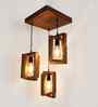 Gyro Brown Solid Wood Cluster Hanging Light