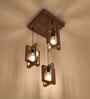 Gyro Brown Solid Wood Cluster Hanging Light