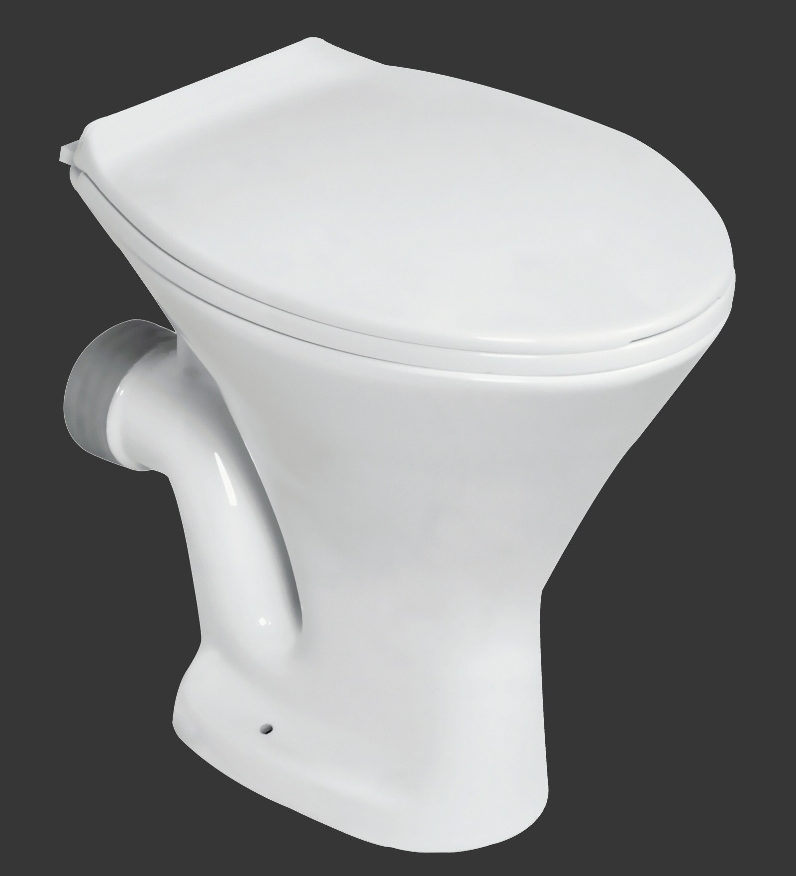 Ceramic White S Trap Floor Mounting Commode (L: 15, W: 18, H: 20 Inches)