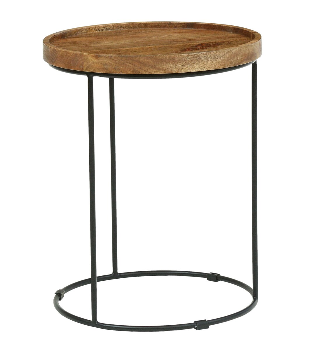 Buy Lew Metal Round End Table In Black Colour By Bohemiana Online ...