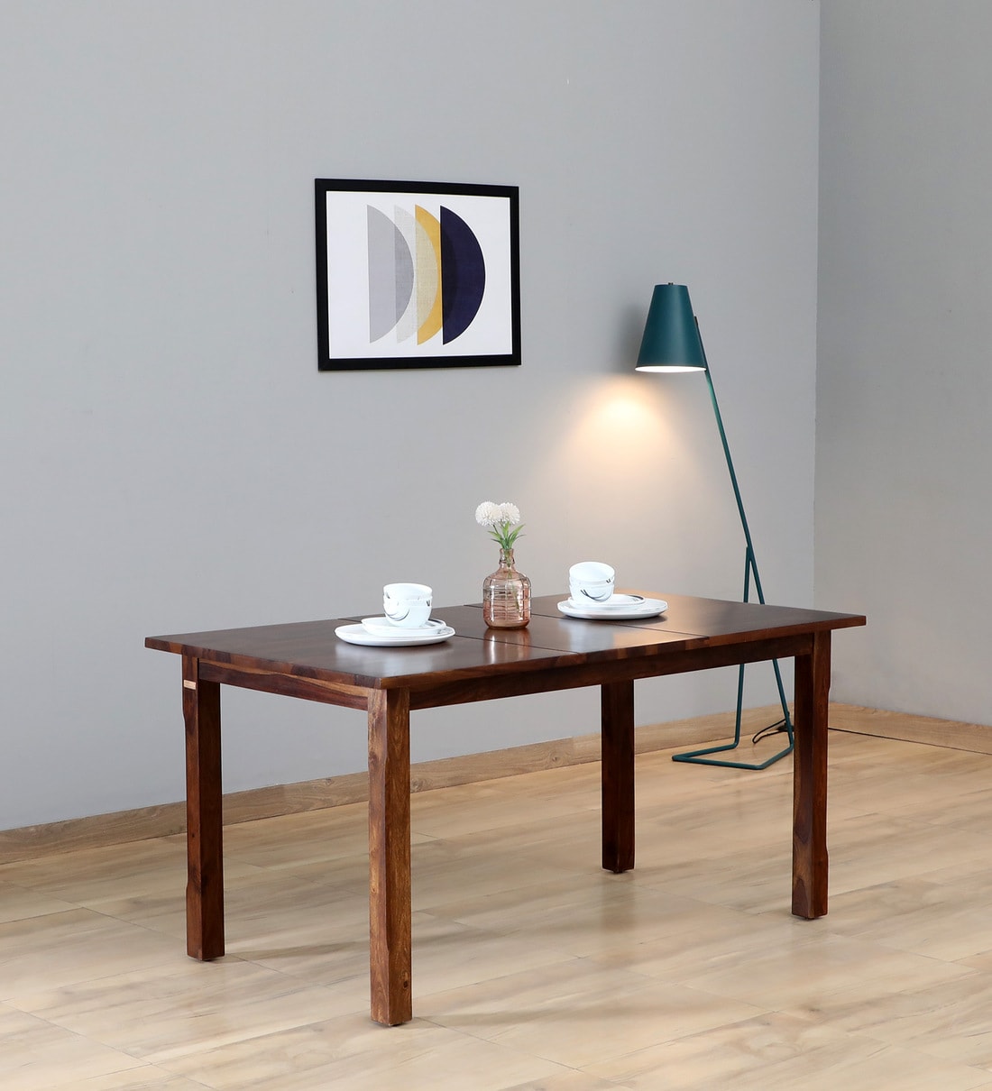 Buy Halen Sheesham Wood 6 Seater Dining Table in Provincial Teak Finish