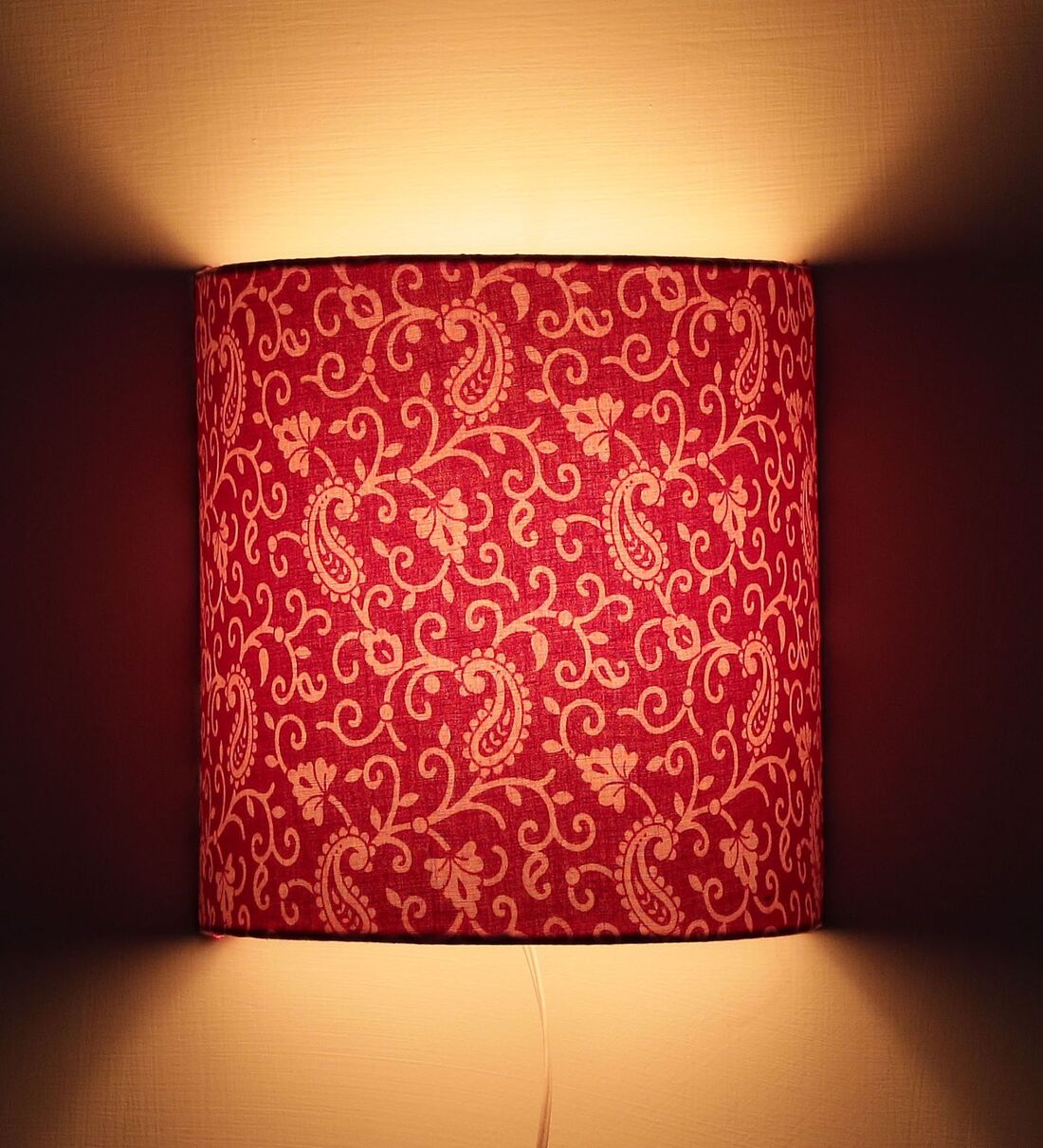 Buy Half Cylindrical Shape Metal Wall Flush Mount Light with Red and ...