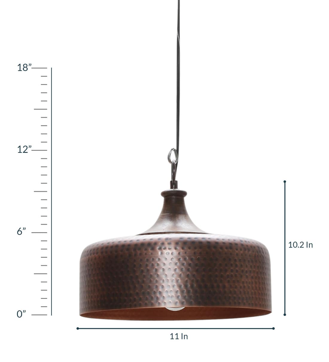 Buy Brown Steel Single Hanging Lights by Kapoor E Illuminations Online