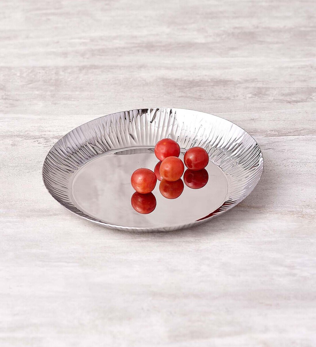 Buy Hammering Stainless Steel Dinner Plate by Arttd inox Online