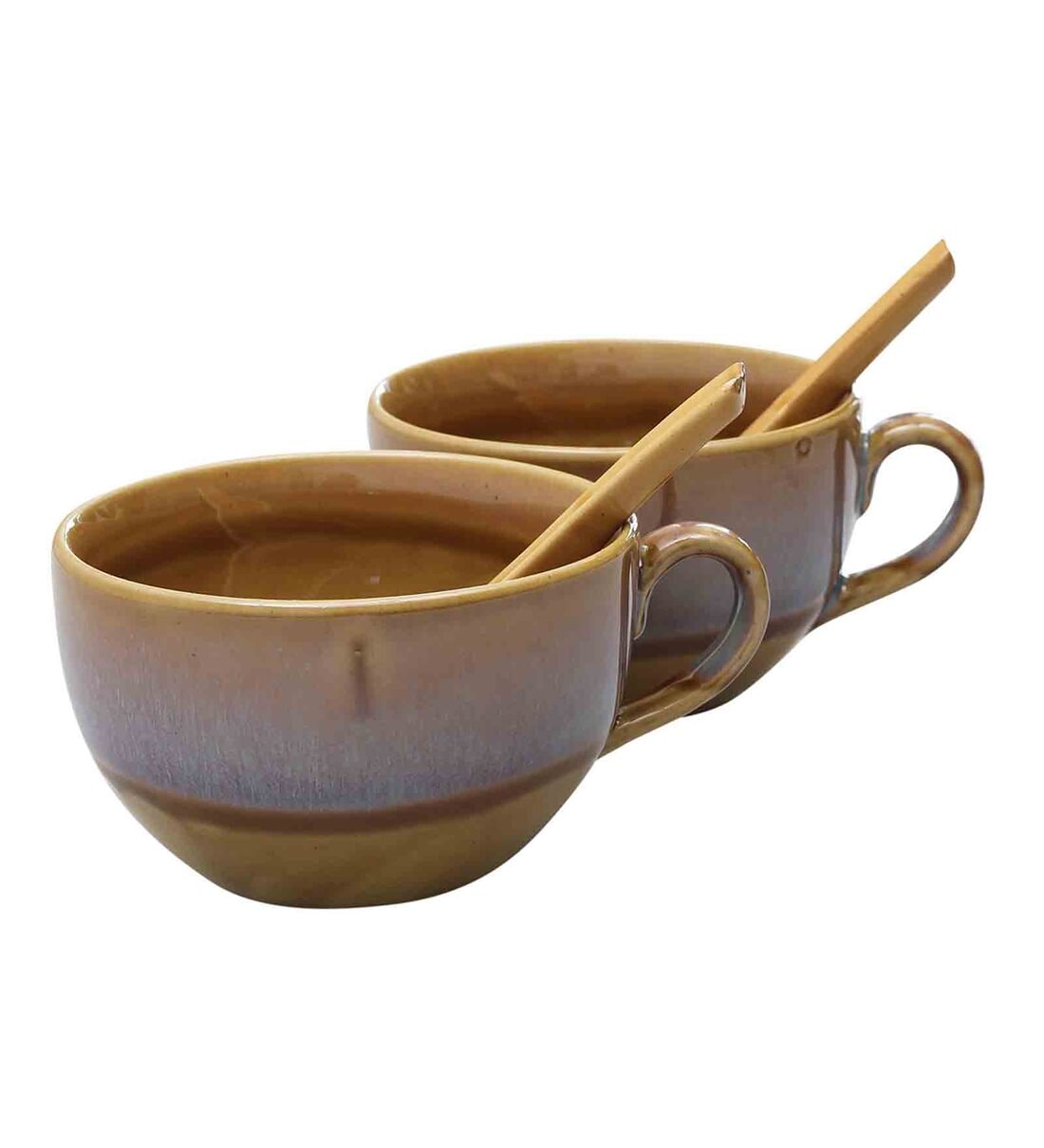 Buy Hand Glazed (Set of 2) 750ml Stoneware Soup Bowl with Spoon by Miah