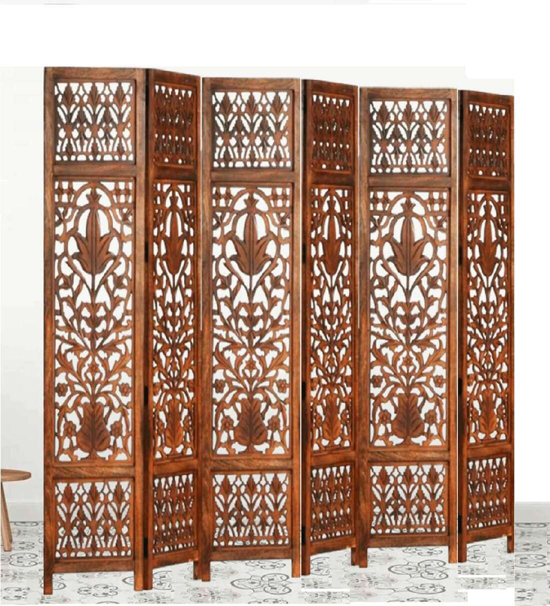 Kalash Plant  White Wood Divider Panel
