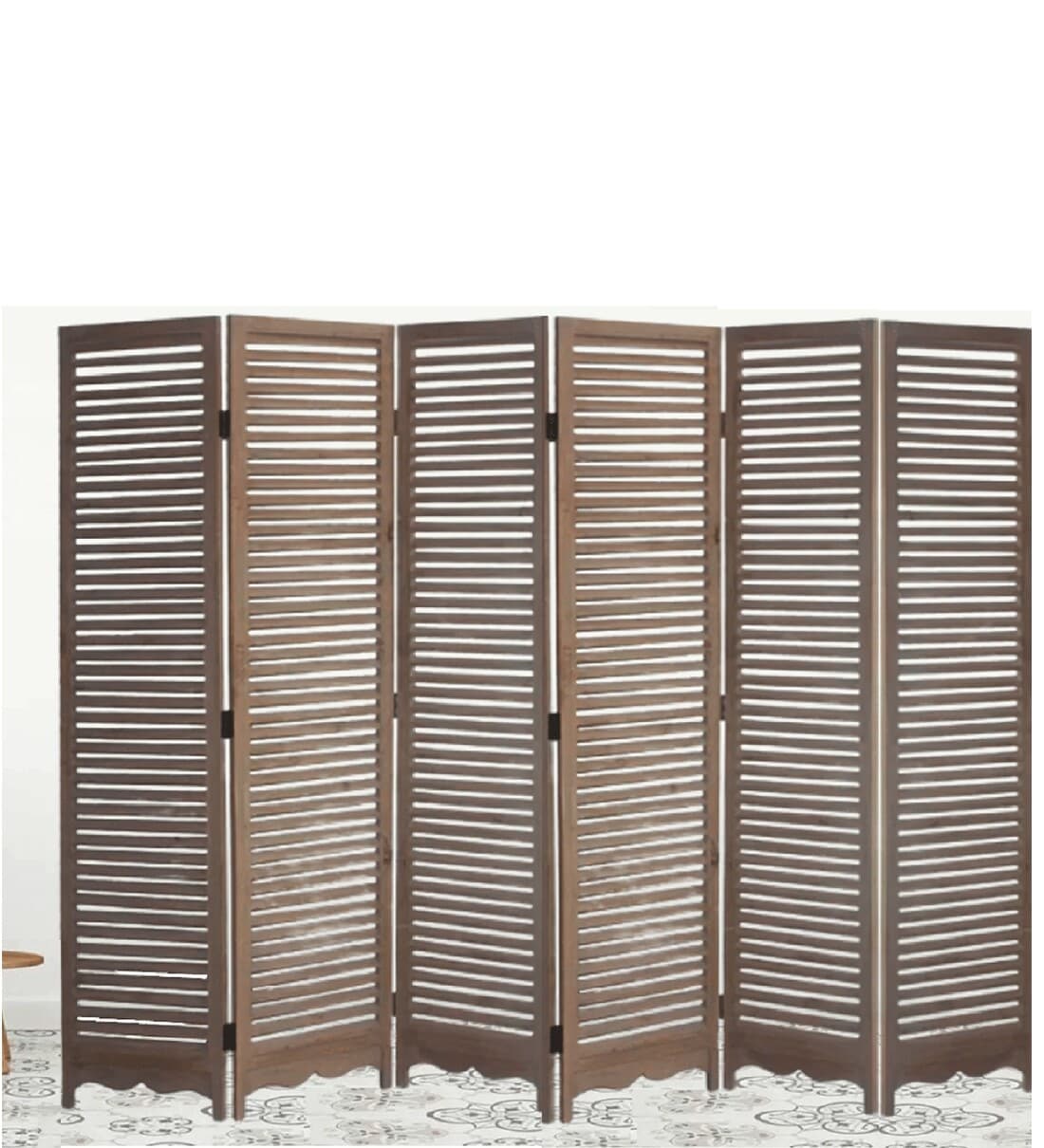 Buy Parallel Thin Stips Brown Wood Divider Panel at 6% OFF by Shilpi ...