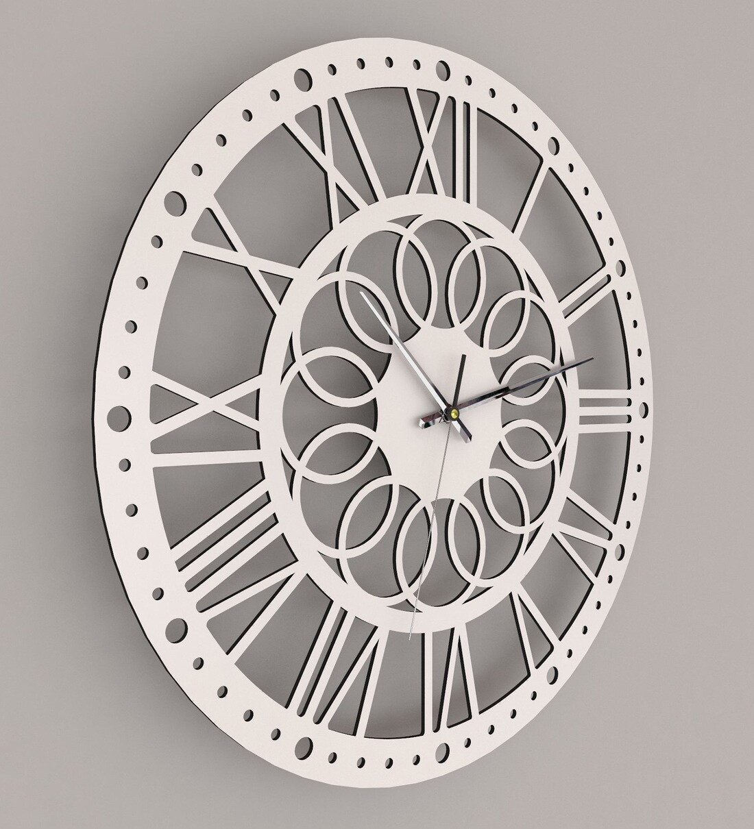 Buy Handcrafted White Colour MDF Wall Clock by Planet Decor Online ...