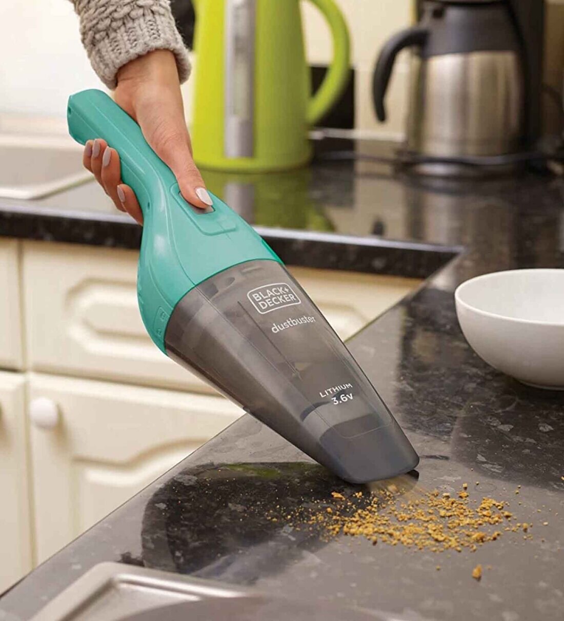 Buy Handheld Vacuum Cleaner 3.6V 1.5Ah Cordless Epp Dry Mint With Bowl Capacity 440 Ml In White