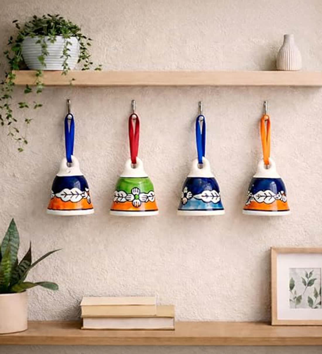 Buy Assorted Handpainted Ceramic Bell Set of 4 at 40% OFF by