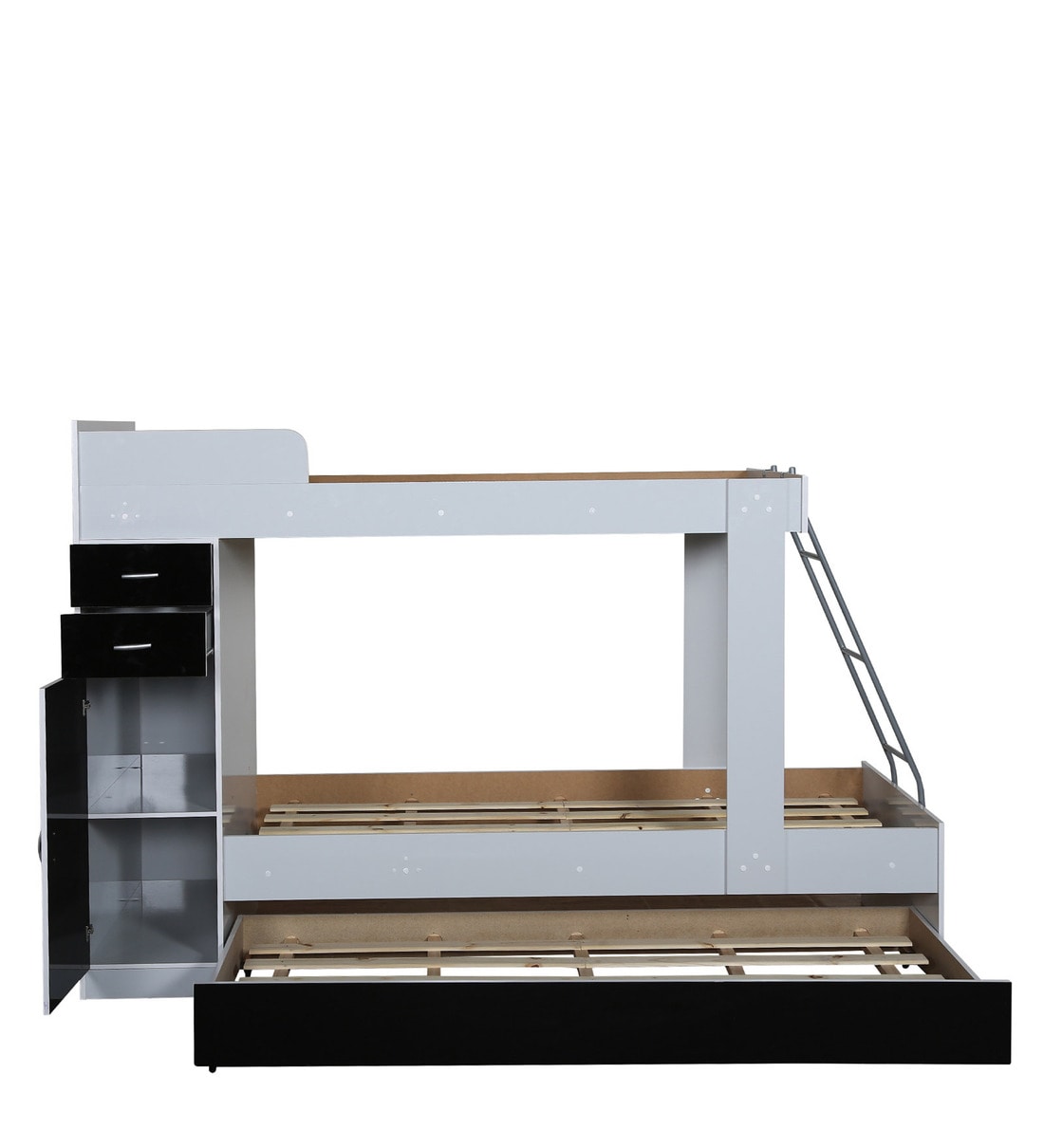 Buy Hannah Storage Bunk Bed with Trundle in Black & White CasaCraft