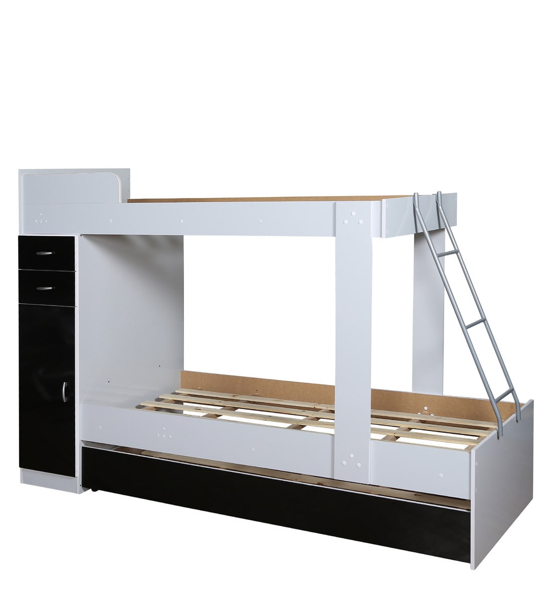 Buy Hannah Storage Bunk Bed with Trundle in Black & White CasaCraft