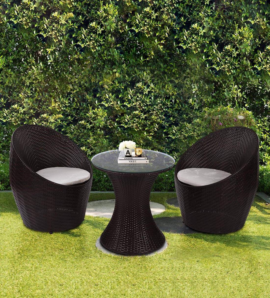 Buy Hanover 2 Seater Outdoor Set In Mocha Brown Colour By Aura Online Patio Tables Sets Tables Furniture Pepperfry Product