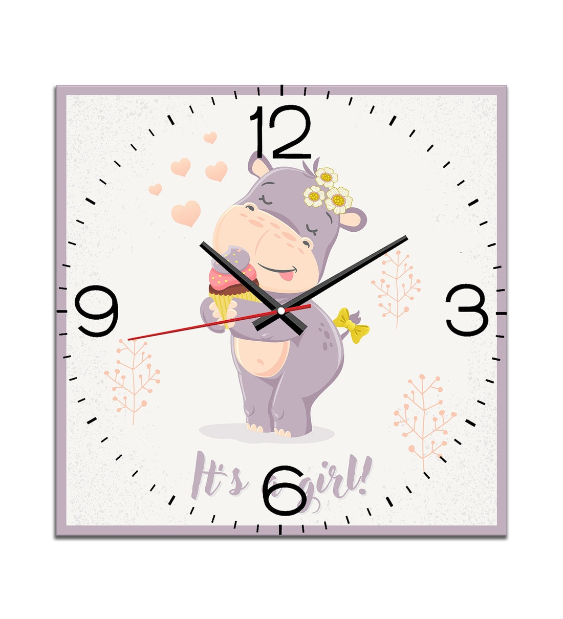 Buy Happy Hippo Wall Clock in Multicolour by WENS Online Kids Wall