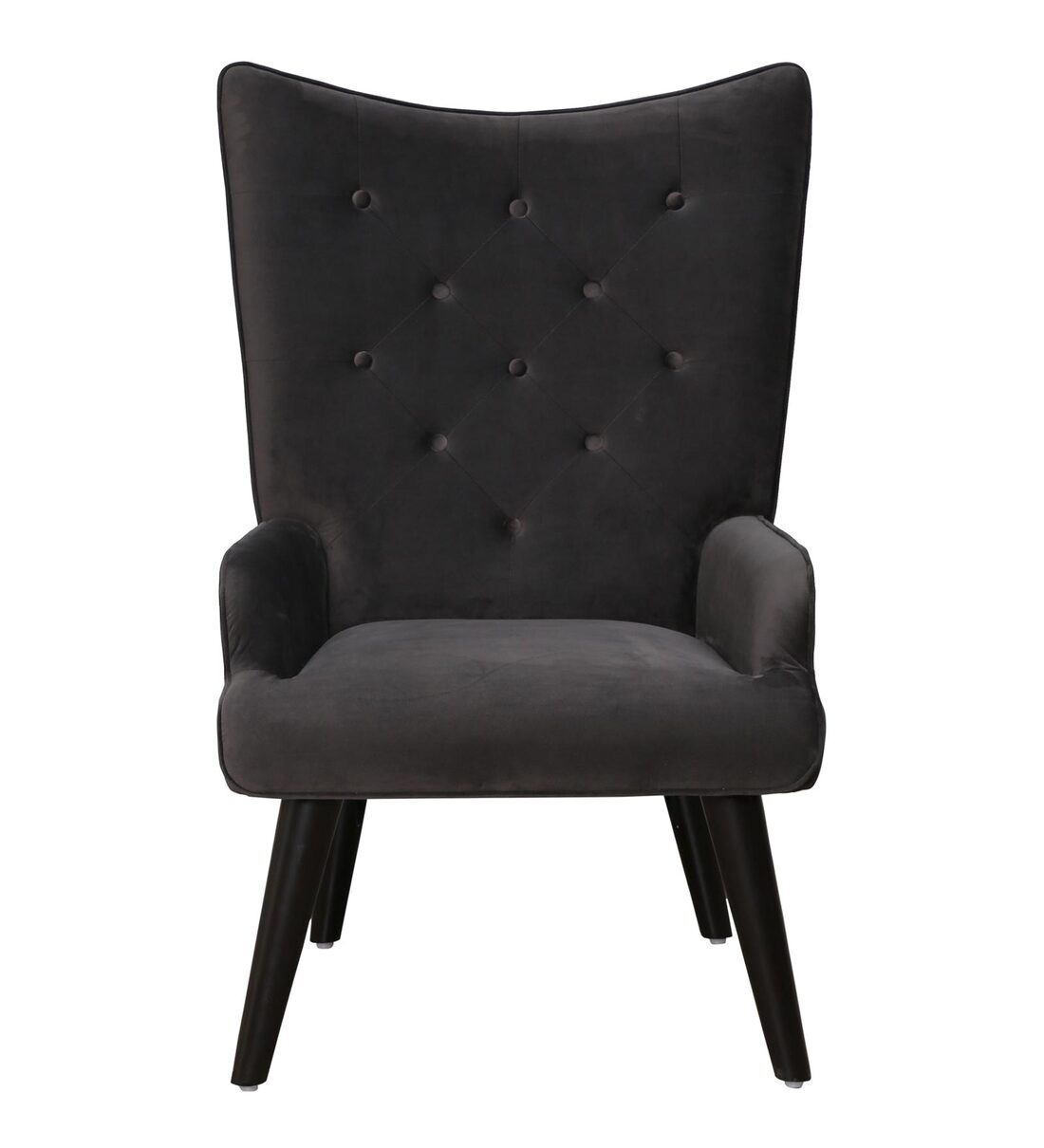 Buy Benecia Velvet Full Back Lounge Chair In Charcoal Grey Colour By Casacraft Online Full