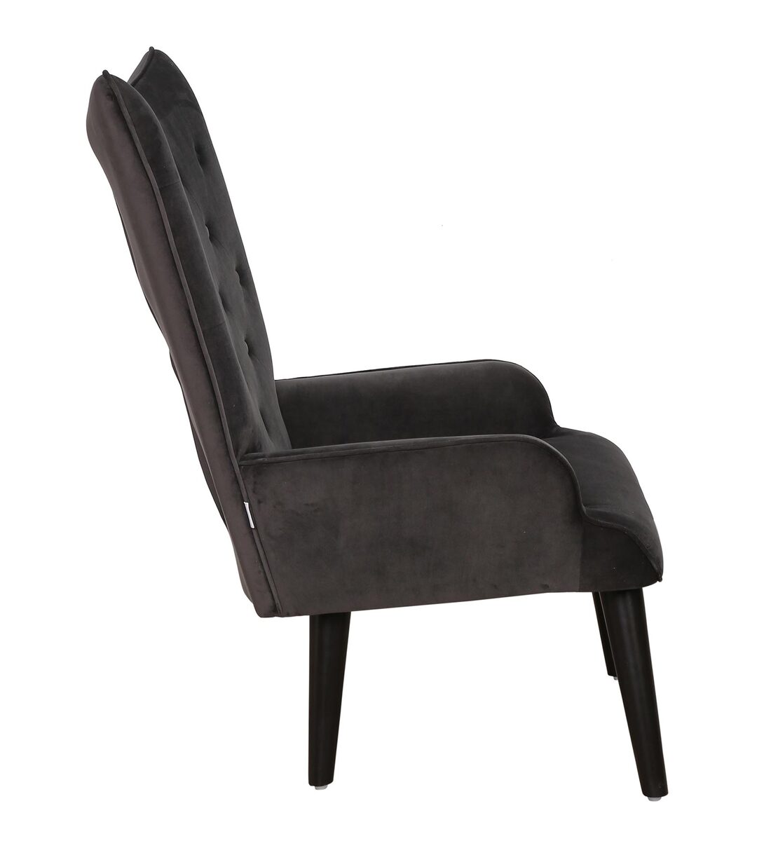 Buy Benecia Velvet Full Back Lounge Chair In Charcoal Grey Colour By Casacraft Online Full