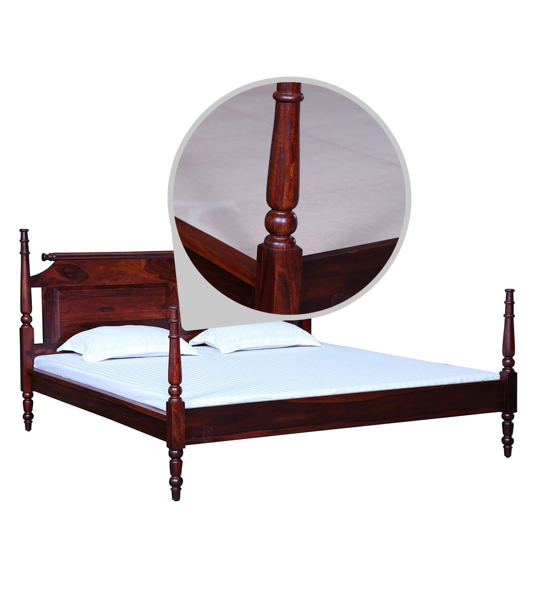 Buy Harleston Solid Wood King Size Bed in Honey Oak Finish Amberville