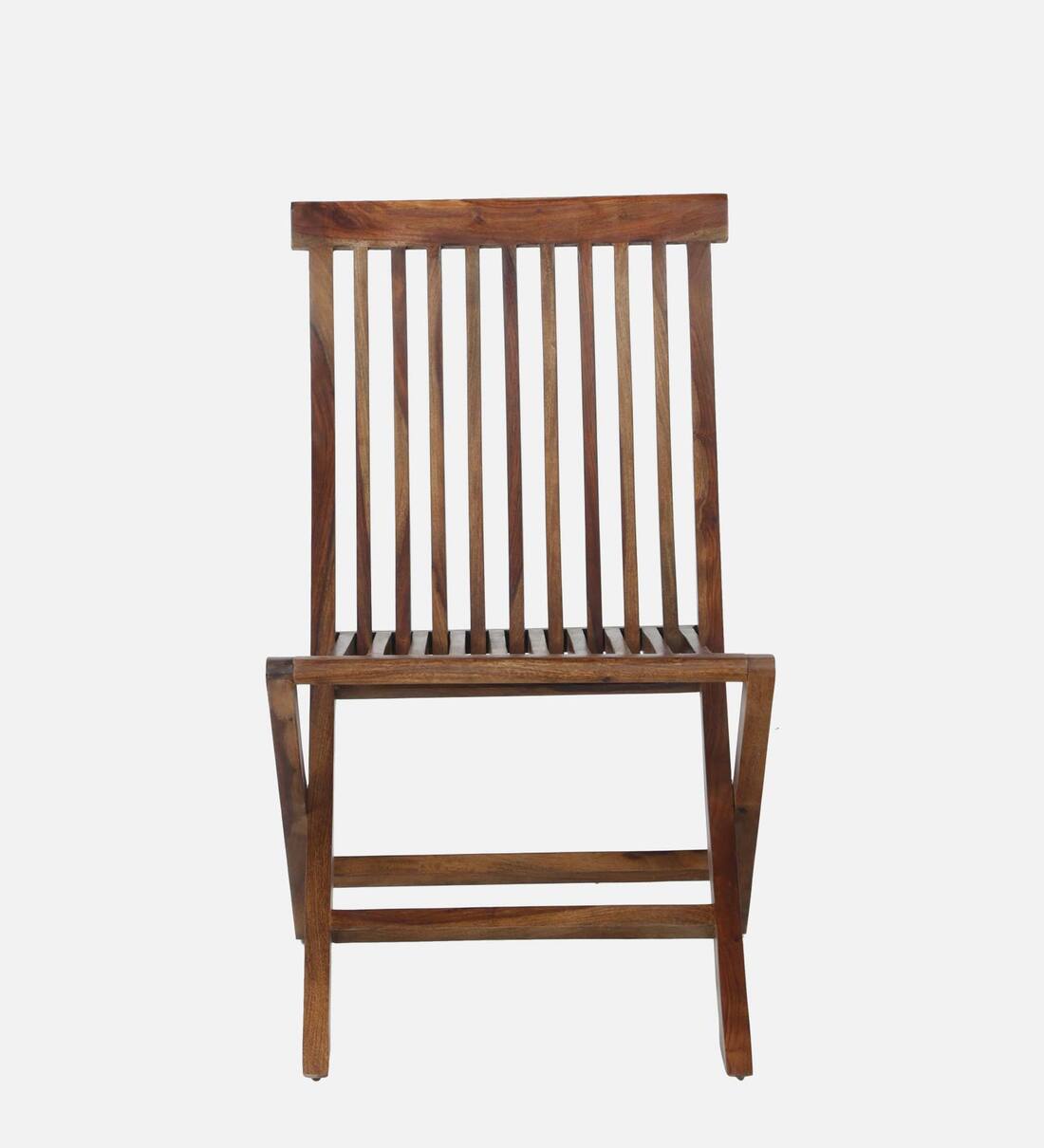 Buy Siegen Sheesham Wood Folding Chair In Provincial Teak Finish Set Of 2 By Woodsworth Online