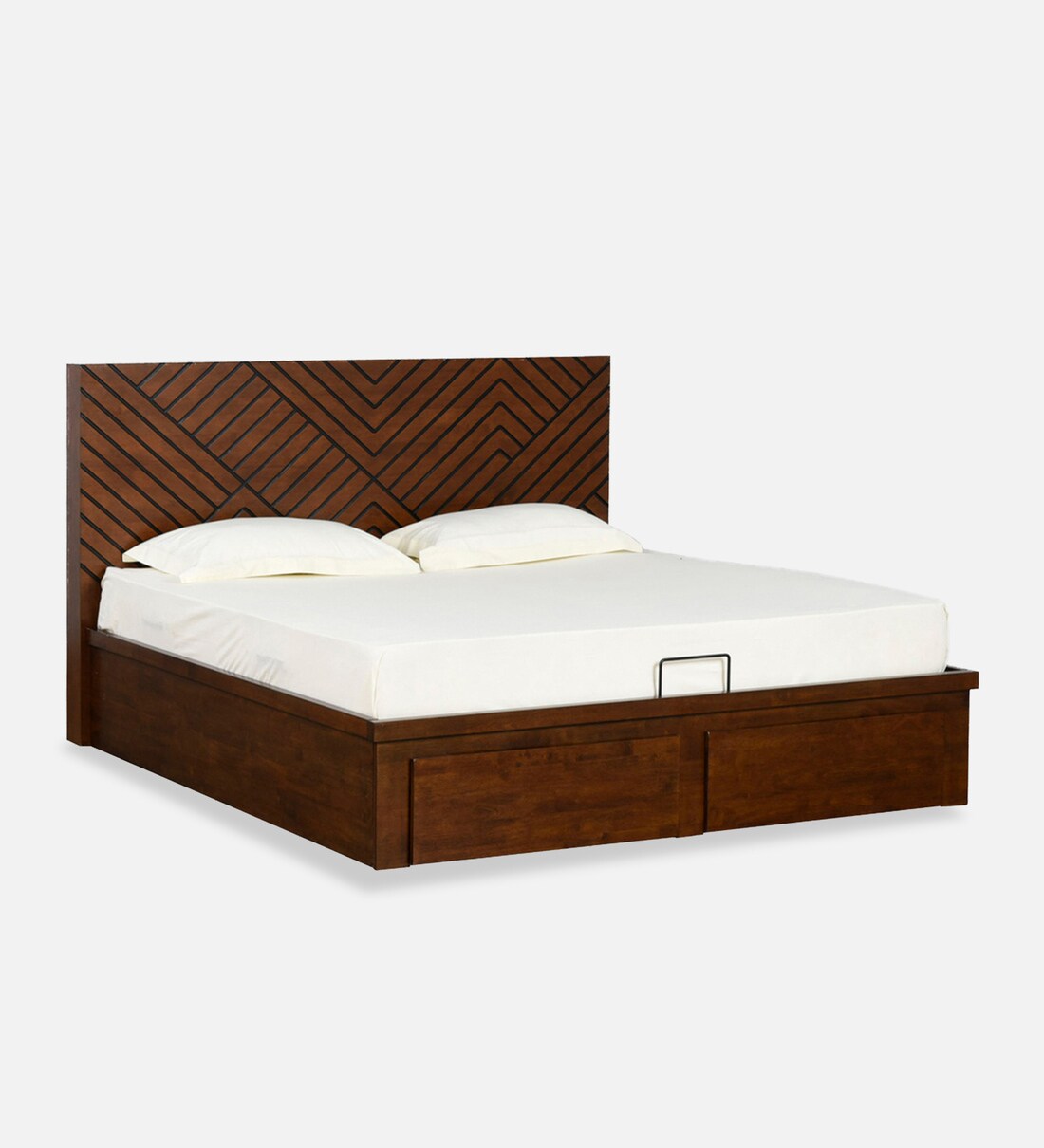 Buy Harmony Symphony Queen Size Bed With Storage in Brown Colour by