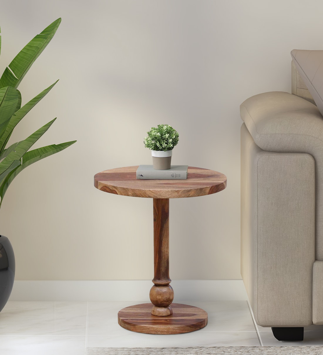 Buy Harper Sheesham Wood End Table In Rustic Teak Finish At Off By