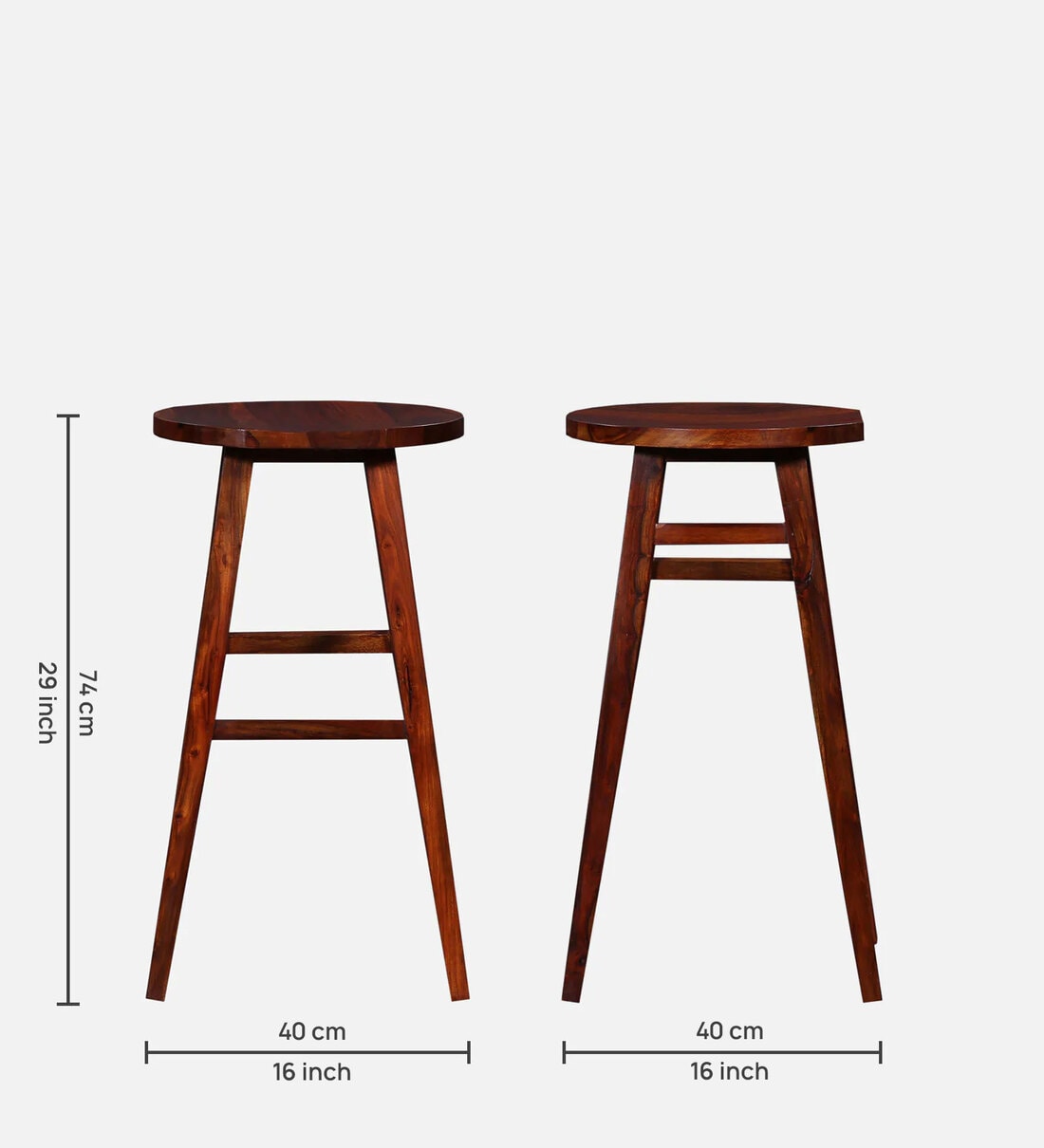 Buy Harrington Sheesham Wood Tall Bar Stool In Honey Oak Finish at