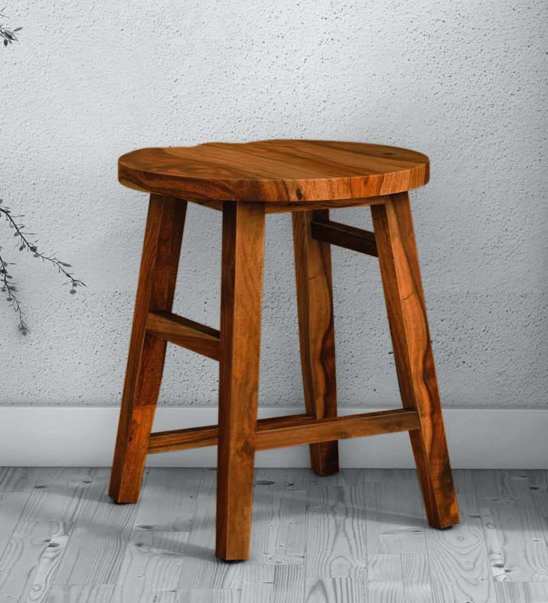 Buy Harrington Solid Wood Seating Stool In Rustic Teak Finish Woodsworth By Pepperfry Online Modern Seating Stools Seating Furniture Pepperfry Product