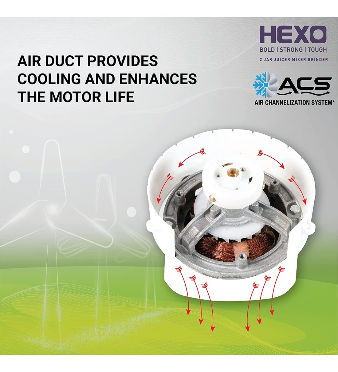 Buy Havells Hexo 1000W Juicer Mixer Grinder with 2 Jar (White) Online