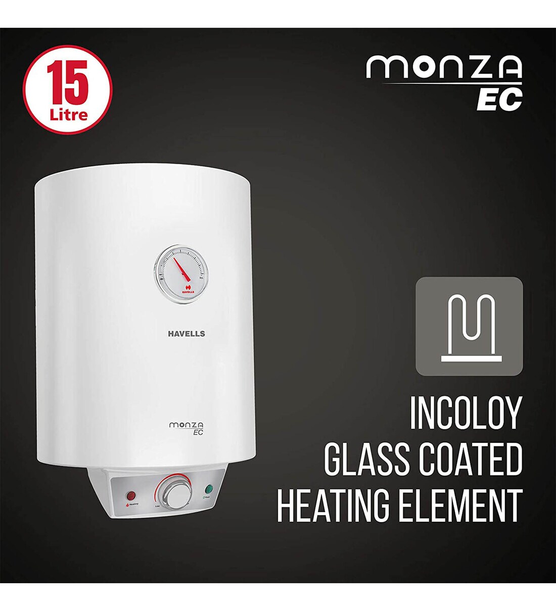 Buy Havells Monza EC 15L 5 Star With Flexi Pipe Vertical Storage Water  Heater at 45% OFF by Havells | Pepperfry