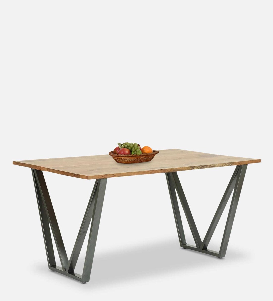 Buy Havertys 6 Seater Dining Table in Natural Acacia Finish By