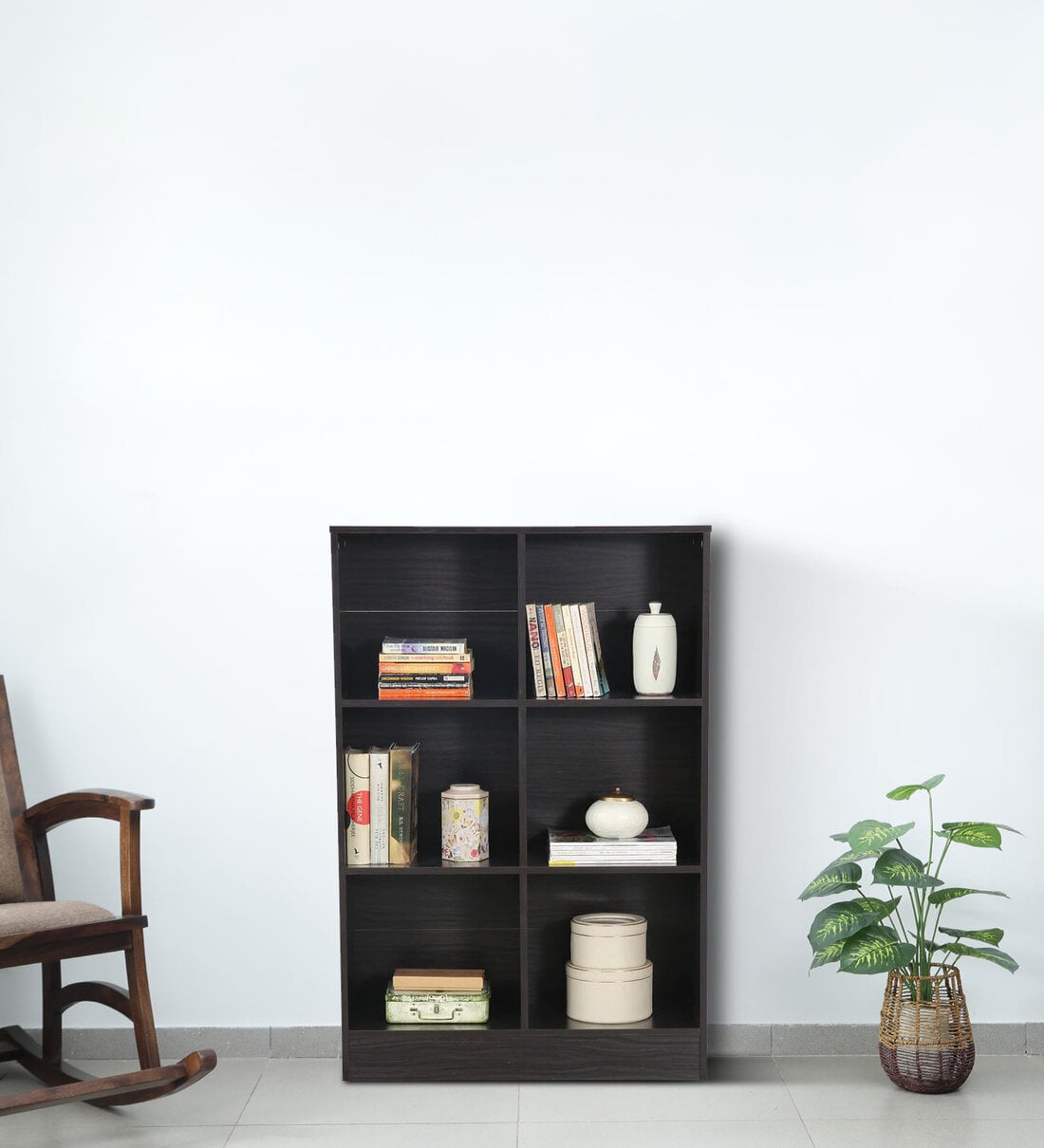 Hayao 6 Cube Book Shelf in Wenge Finish, By Mintwud from Pepperfry