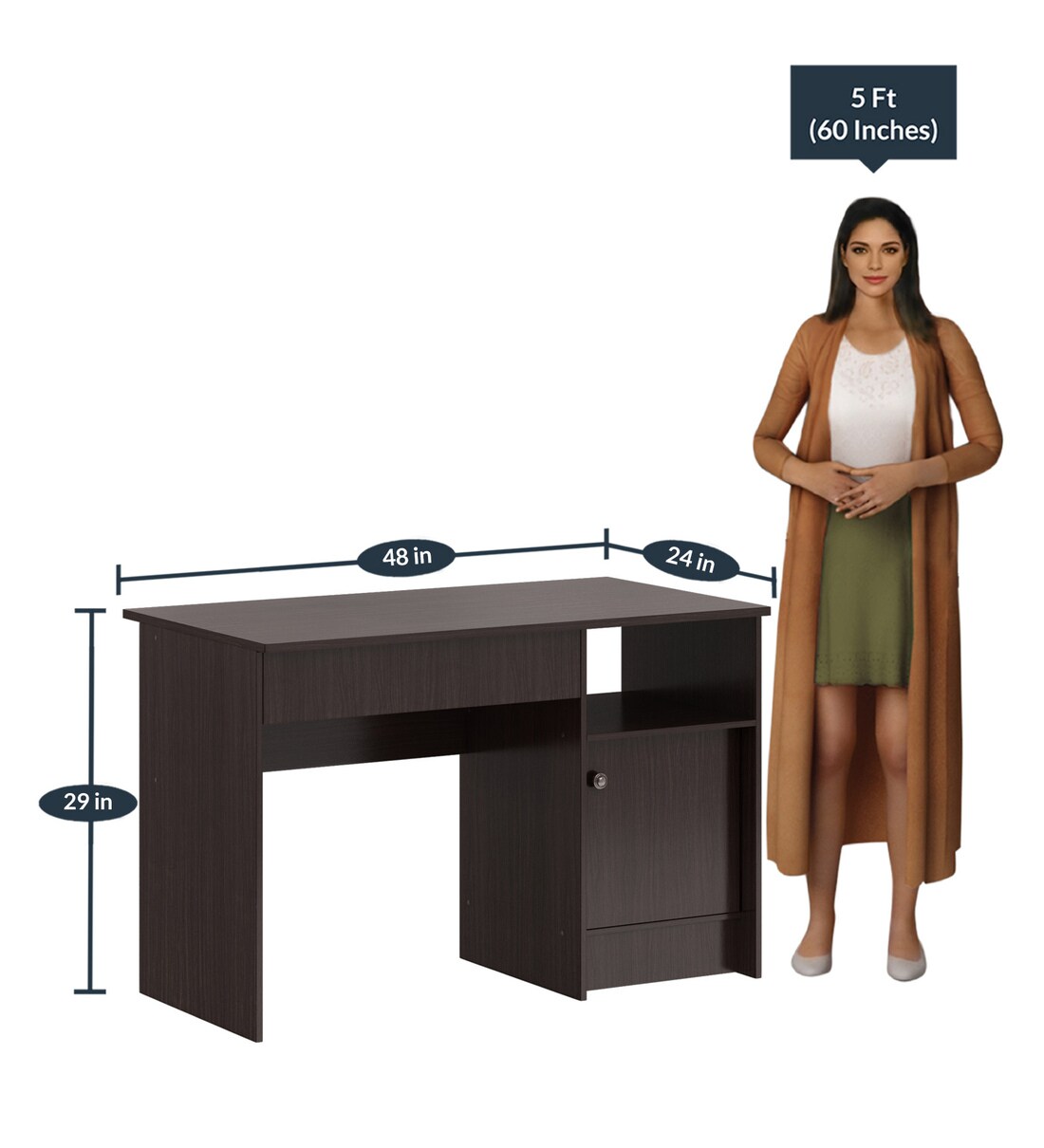 Buy Hayao Workstation With In Wenge Finish By Mintwud Online