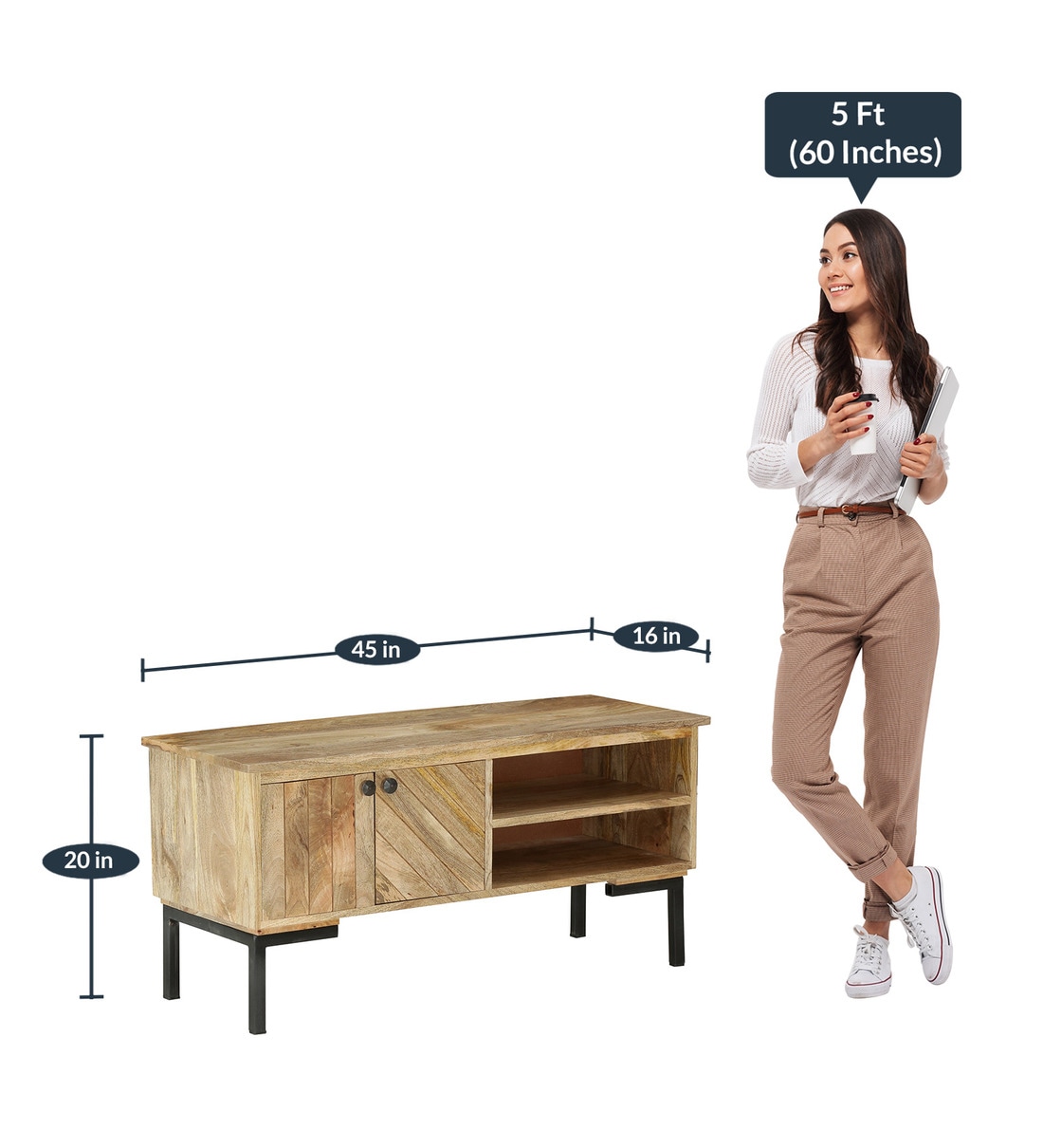 Buy Haywood Solid Wood Entertainment Unit In Natural Finish Bohemiana