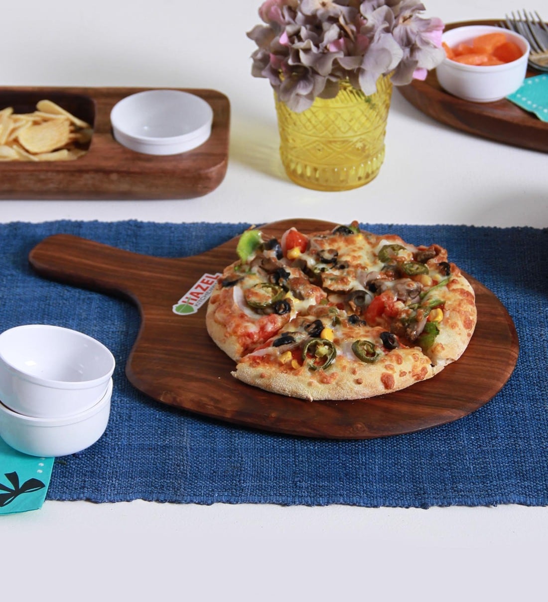 Buy Hazel Square & Slim Brown Wood Pizza Plate Online Cheese Boards