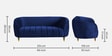 Hairo Velvet 2 Seater Sofa In Blue Colour