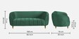 Hairo Velvet 2 Seater Sofa In Forest Green Colour